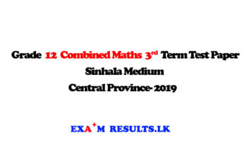 Grade 12 Combined Maths 3rd Term Test Papers Sinhala Medium