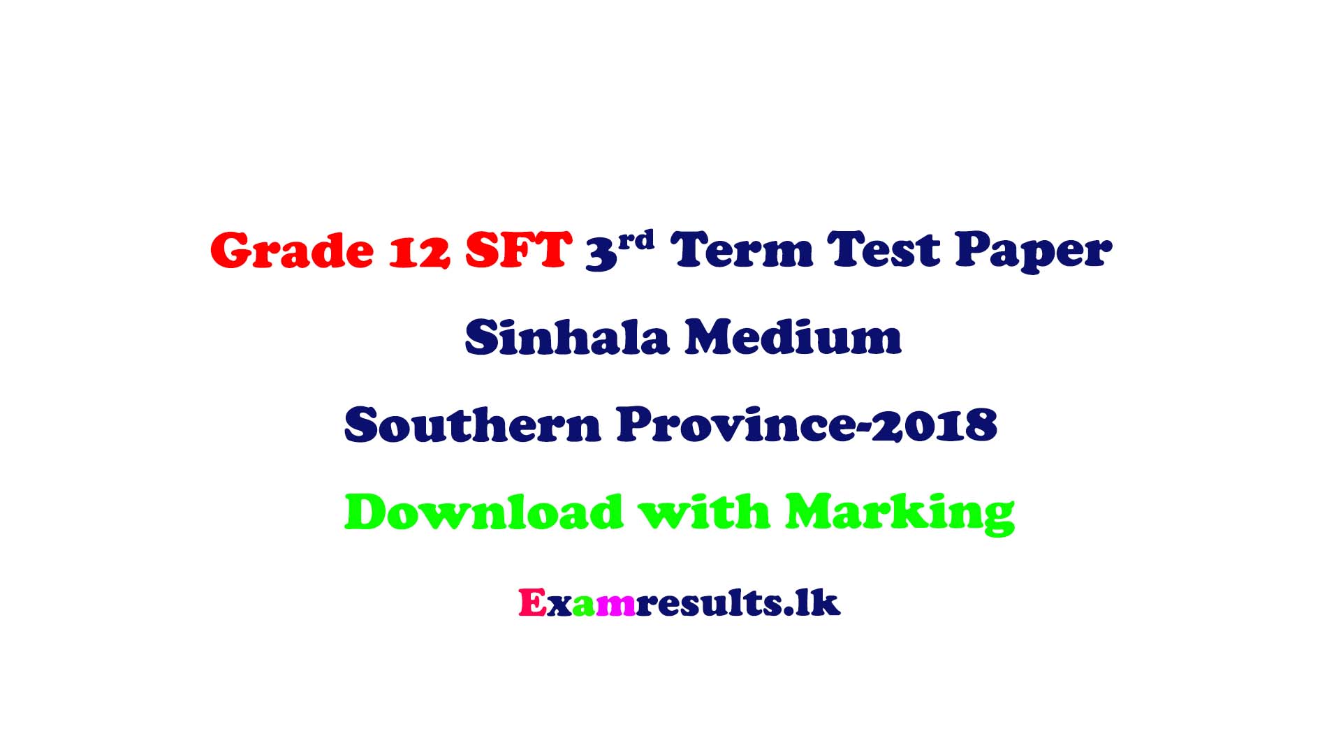 Grade Sft Rd Term Test Paper Sinhala Medium Southern Province