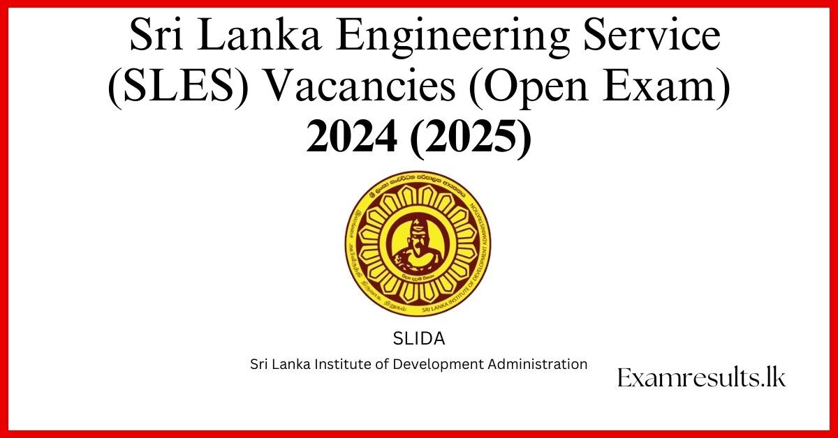 Sri Lanka Engineering Service (SLES) Vacancies (Open Exam)