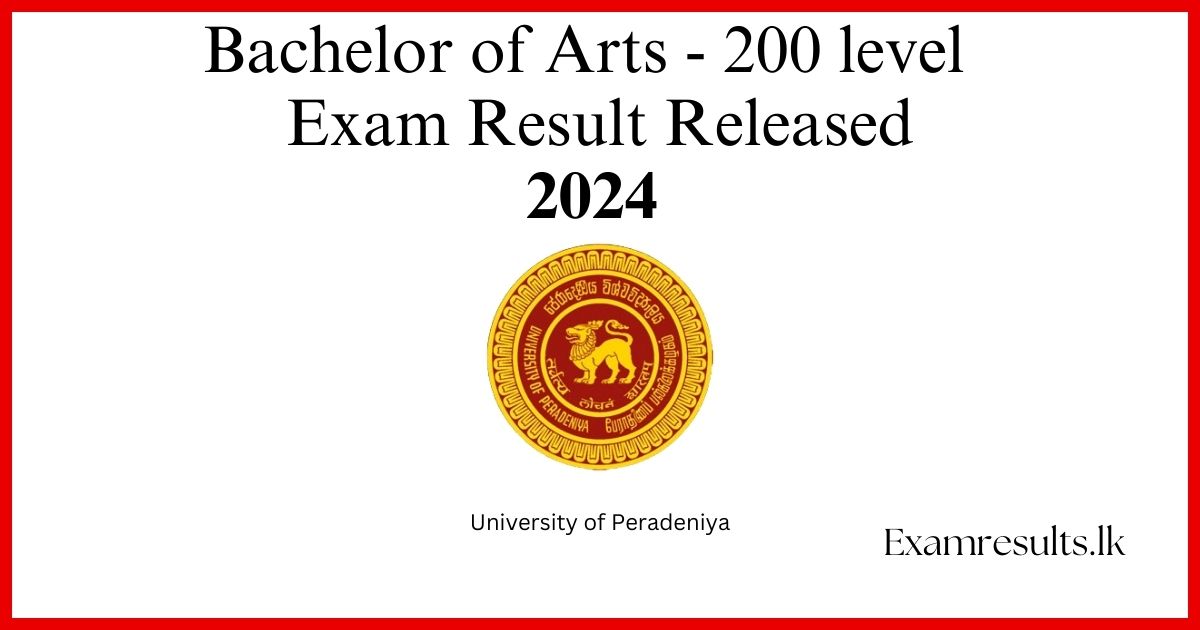 2024 Bachelor of Arts - 200 level Exam Result Released