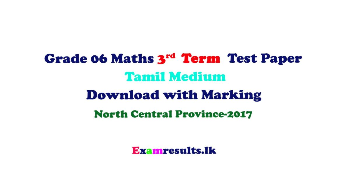 grade,6,maths,third,term,test,paper,tamil medium,north central province,2017