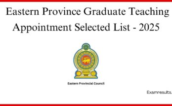 Eastern Province Graduate Teaching Appointment Selected List