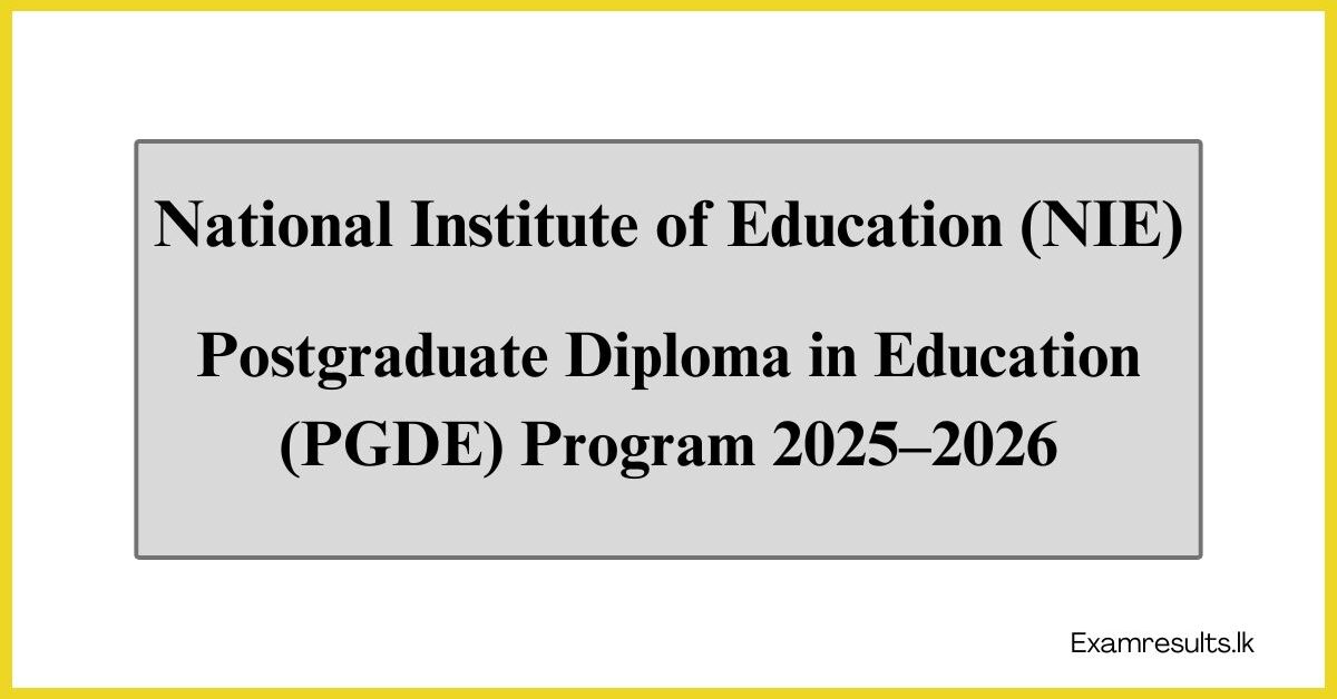 Postgraduate Diploma in Education (PGDE) Program 2025–2026