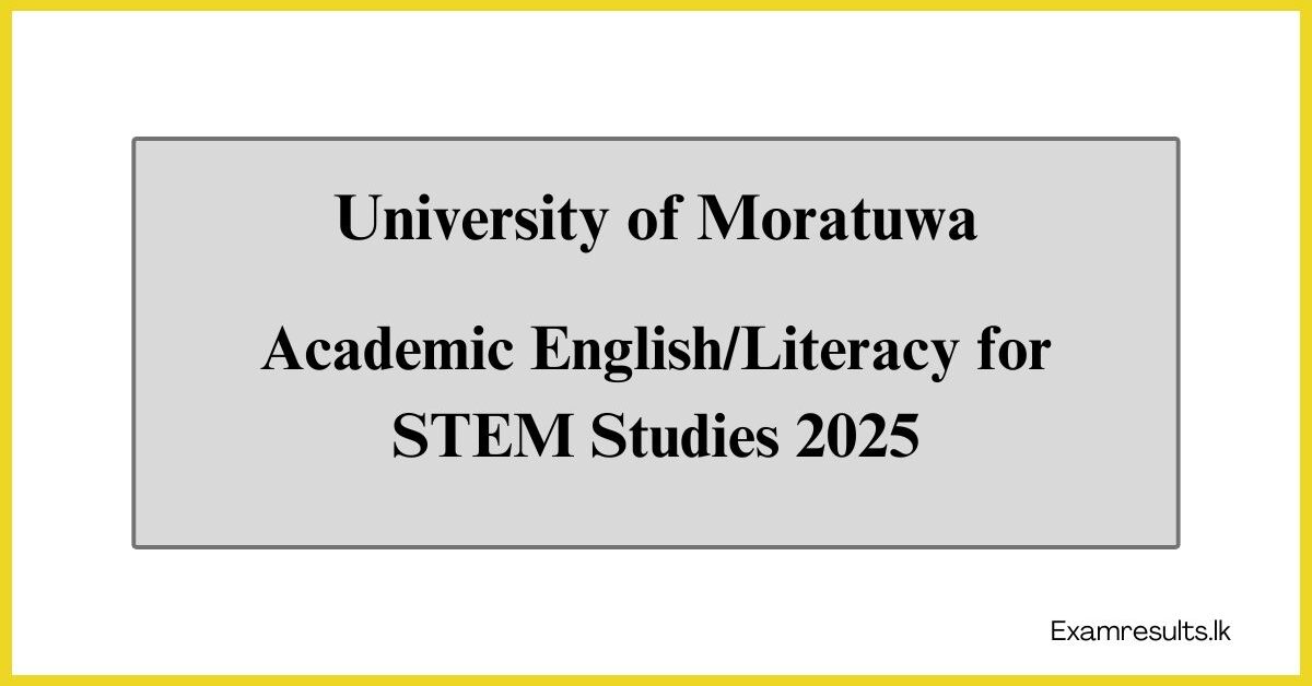 Academic English/Literacy for STEM Studies 2025