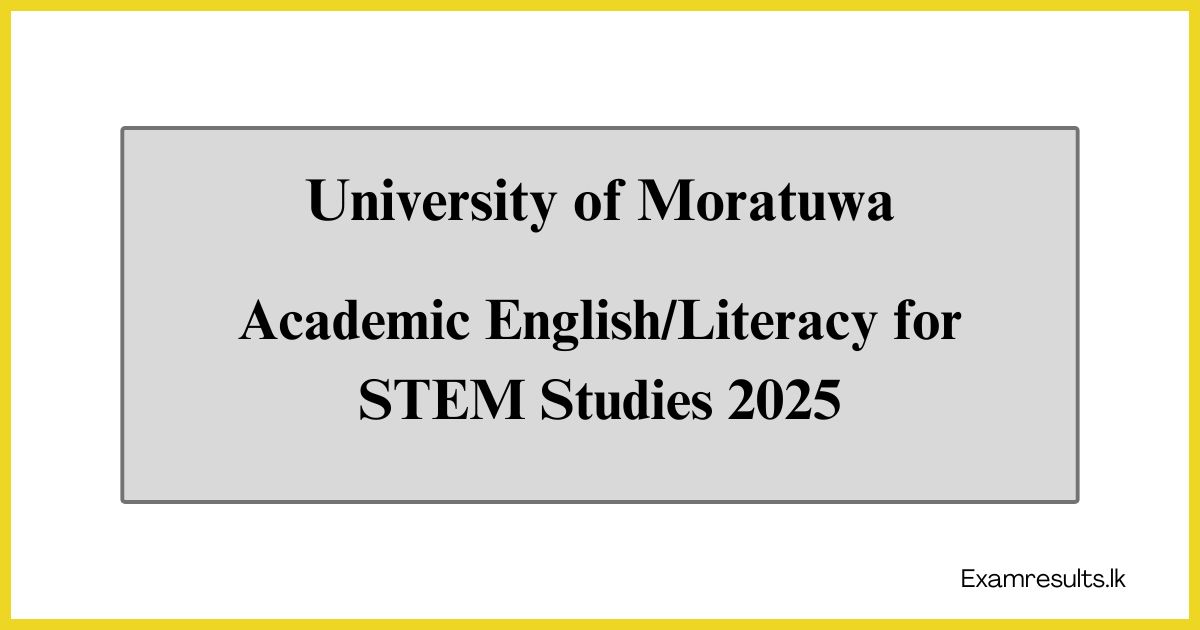 Academic English/Literacy for STEM Studies 2025