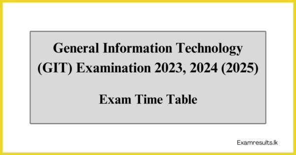 General Information Technology (GIT) Examination 2023, 2024 (2025)