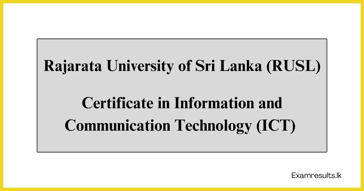 Certificate in Information and Communication Technology (ICT) 