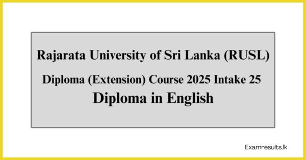 Diploma (Extension) Course 2025 Intake 25 Diploma in English